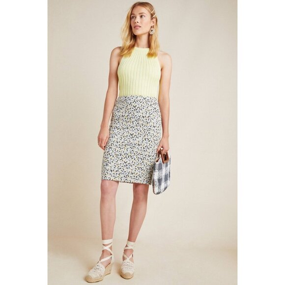 NEW MAEVE by Anthropologie | Jacquard Leopard Print Pencil Skirt Size Medium - Picture 1 of 9